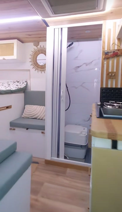 FLEXdoûr Folding PVC Shower Enclosure Door with Side Opening 1850mm Height x 800mm-600mm Wide