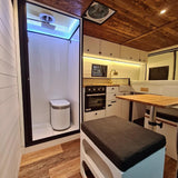 ROLdour Campervan / RV Shower Door - Custom Made to the MM Choose from 1600mm to 1799mm Tall x 500mm up to 1000mm Wide Frame. Various Colour Frames & Fabrics