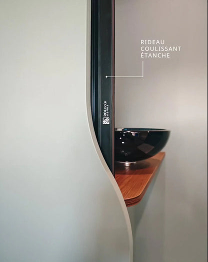 ROLdour – Maßanfertigung. Bestellen Sie jede Patronenlänge in mm bis max. 2000 mm x jede Schienenlänge in mm bis max. 1000 mm (Gesamtgröße bis zu den Außenkanten des Rahmens).
