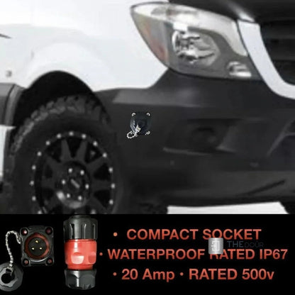 IP67 COMPACT Surface Mounted 240v Electric Hookup Red & Black