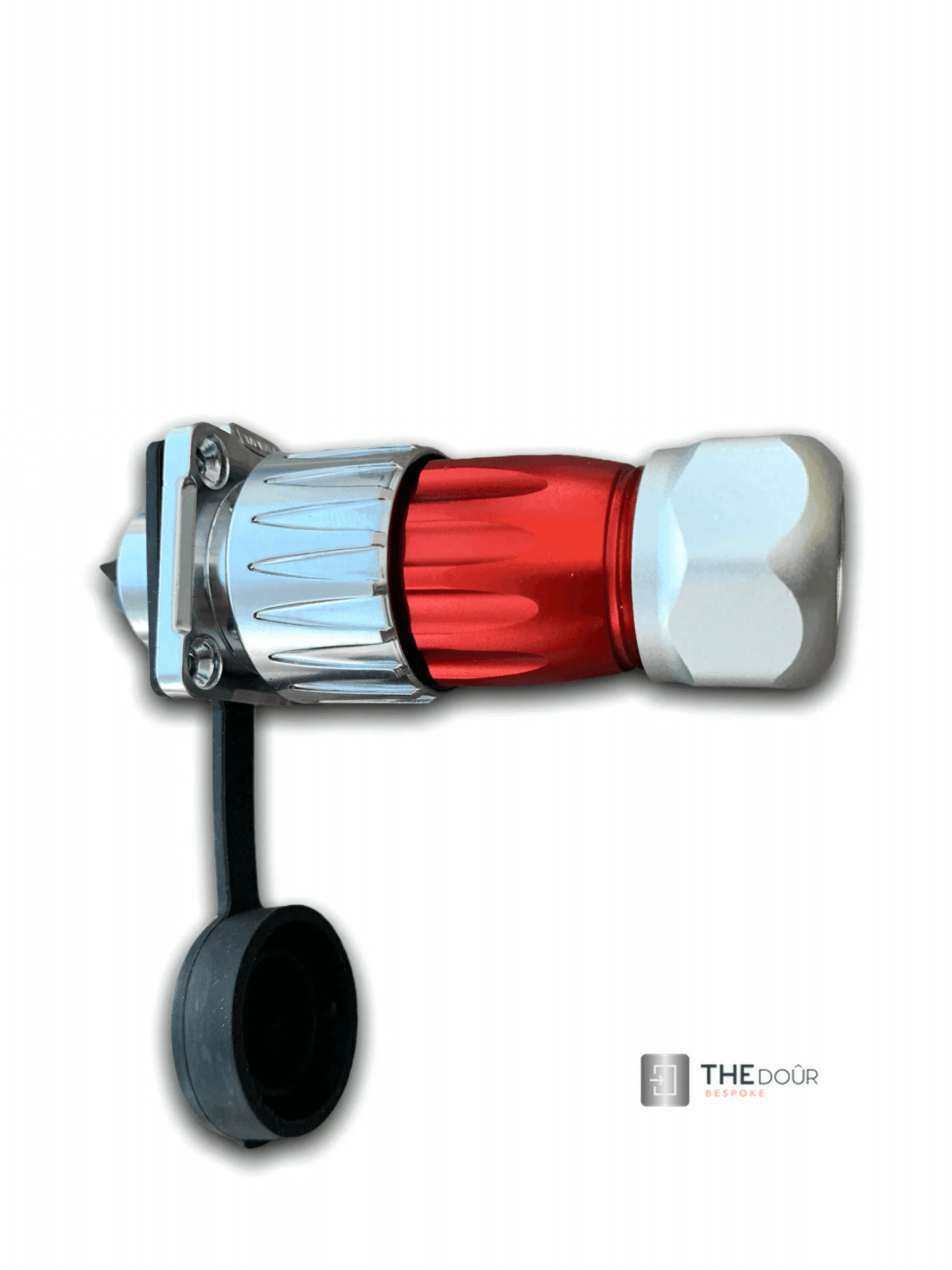 IP67 COMPACT Surface Mounted 240v Electric Hookup, Red & Chrome.