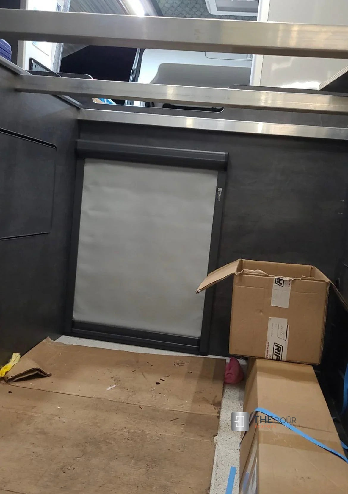 ROLdoûr Bespoke Custom Made Vertical Slide Door for VANZ ADVENTURE Under Bed Garage Hatch Door. 570mm Wide x 760mm High.