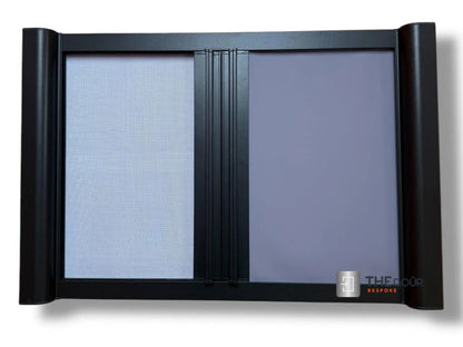 ROLdour Slimline Blind Medium Size, Double Slide Made to Measure Complete Blackout Blind & Net / Screen