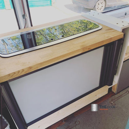 ROLdour Slimline Blind Medium Size, Double Slide Made to Measure Complete Blackout Blind & Net / Screen