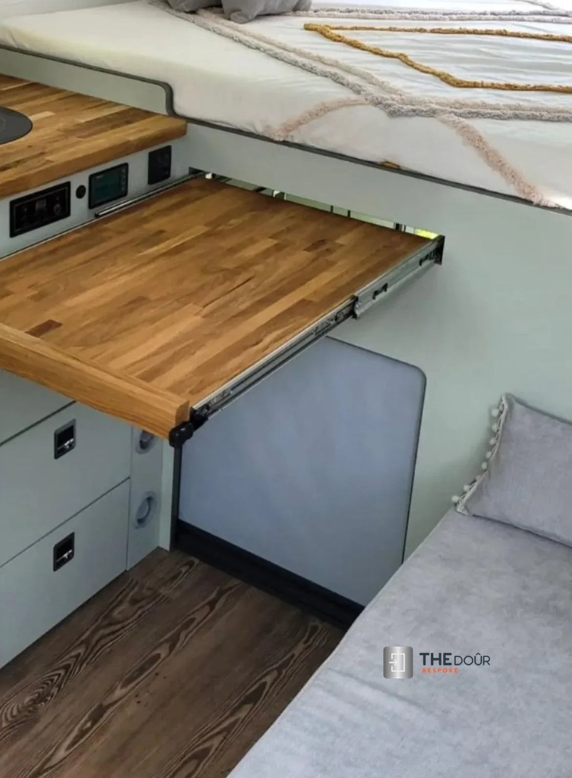 ROLdour Gloss Black Intrekbare waterdichte camper, RV Douchedeur kit Tambour Alternative