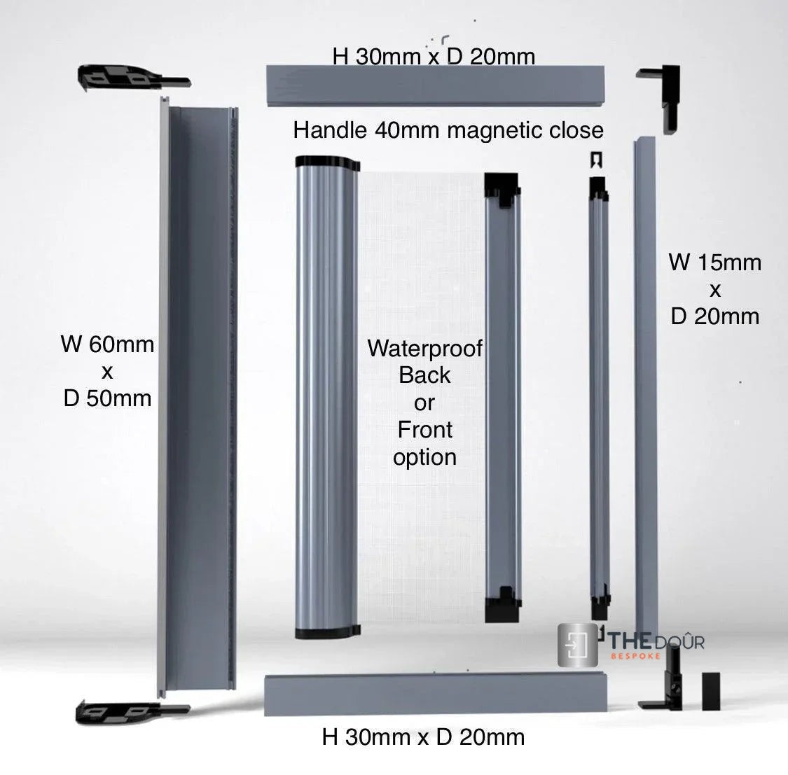 ROLdoûr Bespoke - VANZ ADVENTURE Shower Cubicle Door & Under Bed Garage/Hatch Door Kit