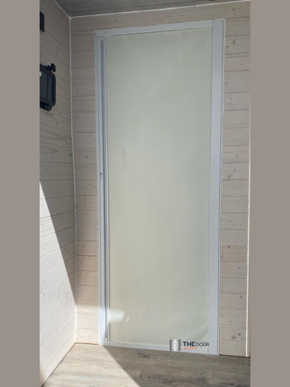 ROLdour Gloss Black Intrekbare waterdichte camper, RV Douchedeur kit Tambour Alternative