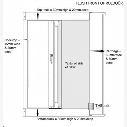 ROLdour Campervan / RV Shower Door PRE MADE 1700mm Tall x 1000mm Self Cut Width