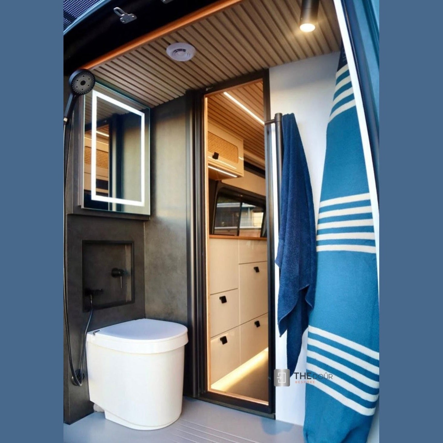 ROLdour Campervan / RV Shower Door PRE MADE 1700mm Tall x 1000mm Self Cut Width