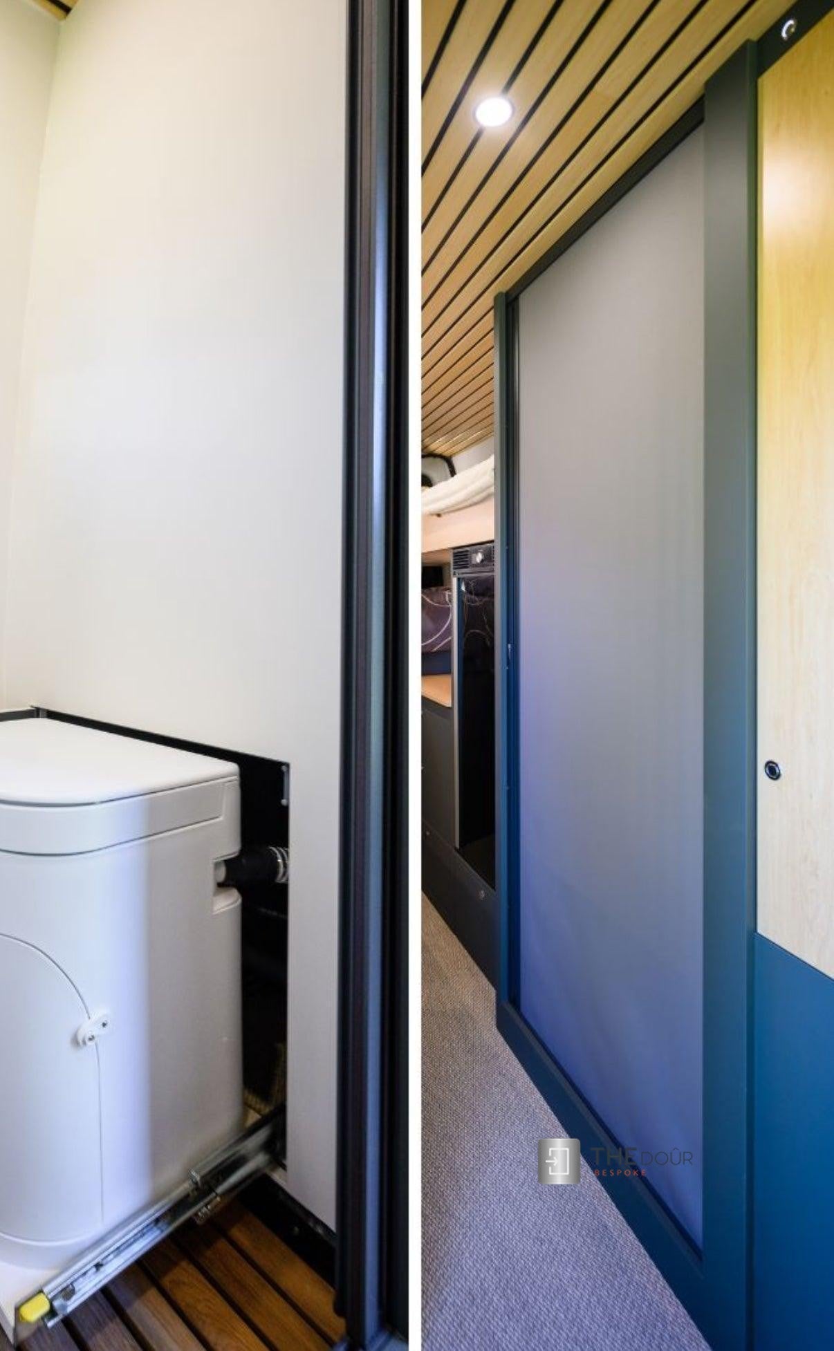 ROLdour Campervan / RV Shower Door PRE MADE 1750mm Tall x 1000mm Self Cut Width