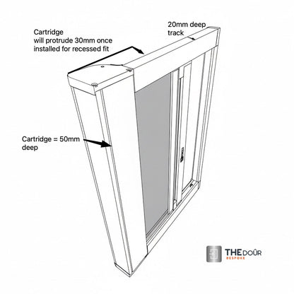 ROLdour Campervan / RV Shower Door PRE MADE 1700mm Tall x 1000mm Self Cut Width