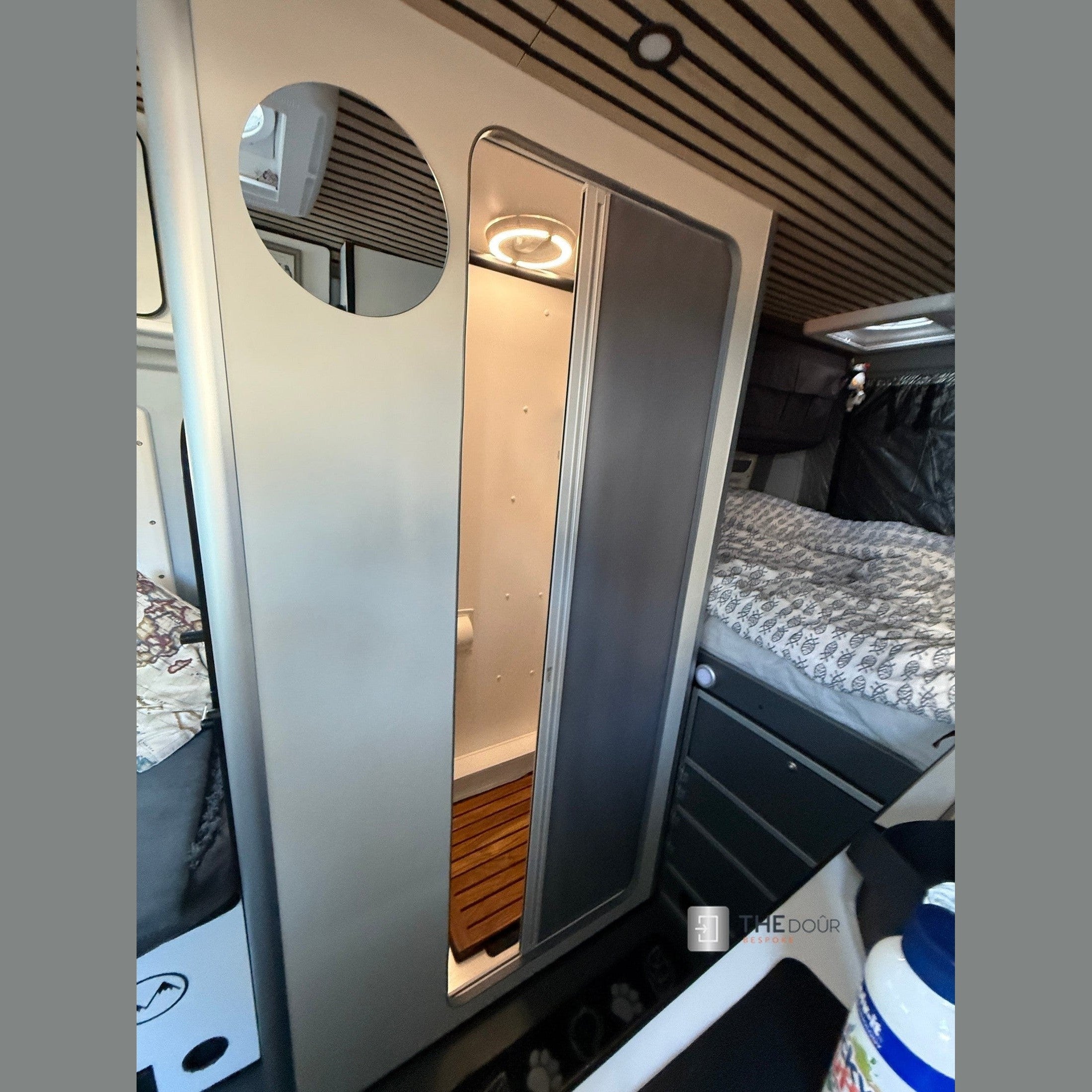 ROLdour Campervan / RV Shower Door PRE MADE 1750mm Tall x 1000mm Self Cut Width