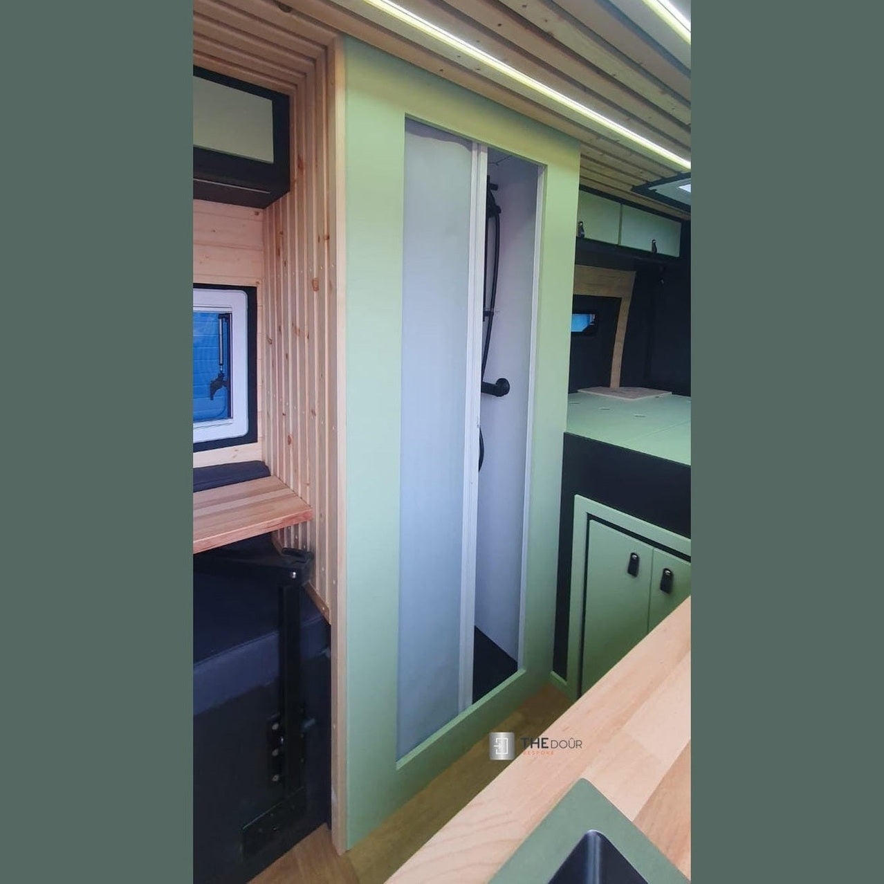 ROLdour Campervan / RV Shower Door PRE MADE 1800mm Tall x 1000mm Self Cut Width