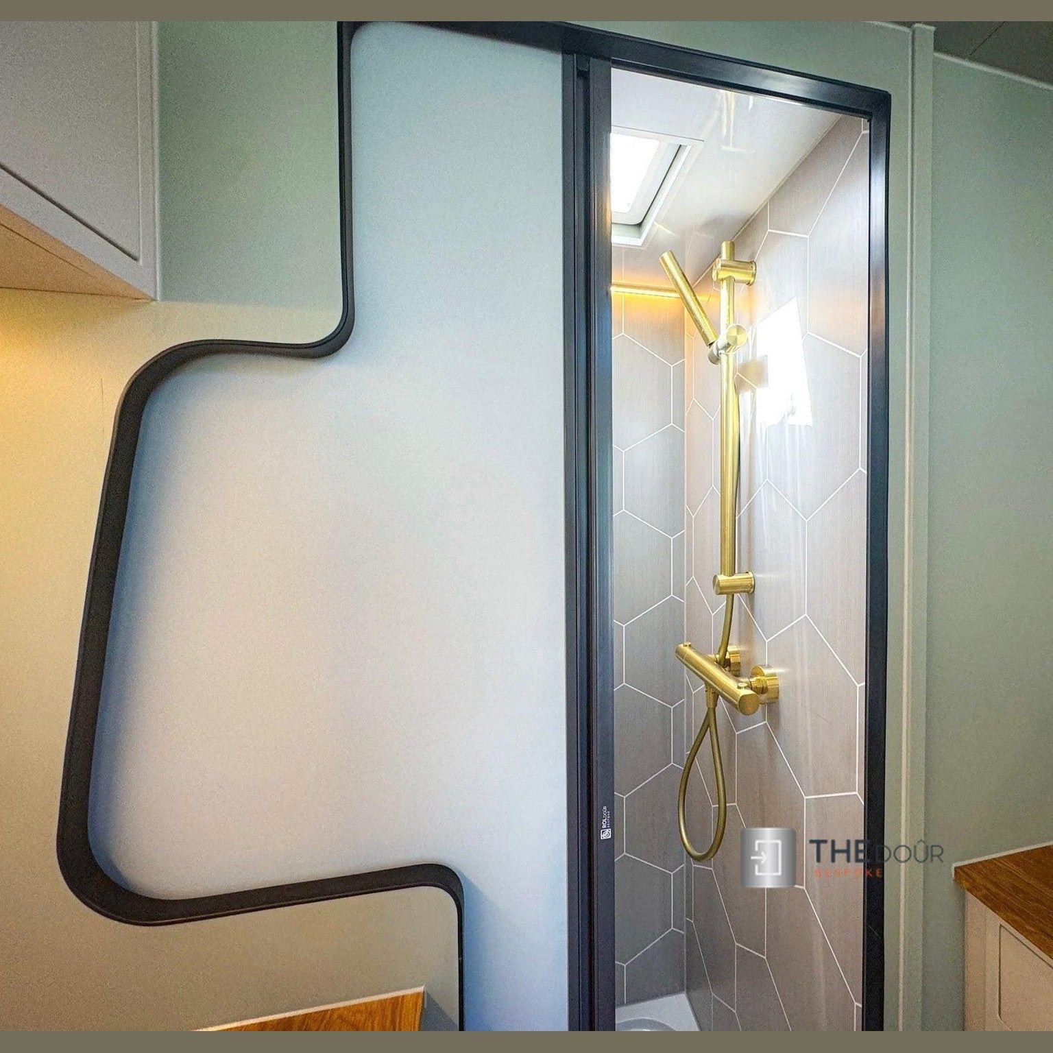 ROLdour Campervan / RV Shower Door PRE MADE 1800mm Tall x 1000mm Self Cut Width