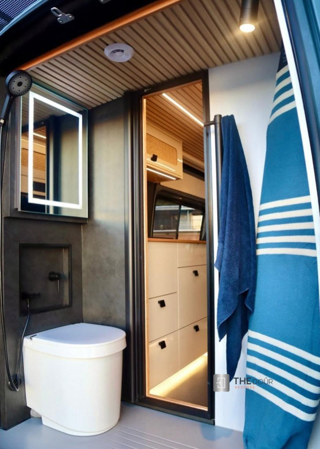 ROLdour Campervan / RV Shower Door PRE MADE 1800mm Tall x 1000mm Self Cut Width