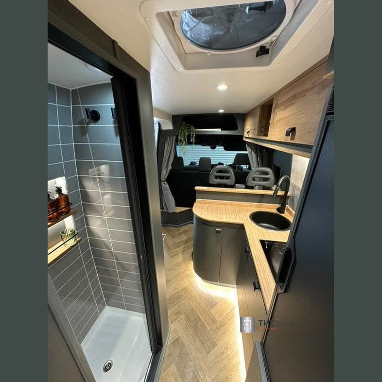 ROLdour Campervan / RV Shower Door PRE MADE 1800mm Tall x 1000mm Self Cut Width