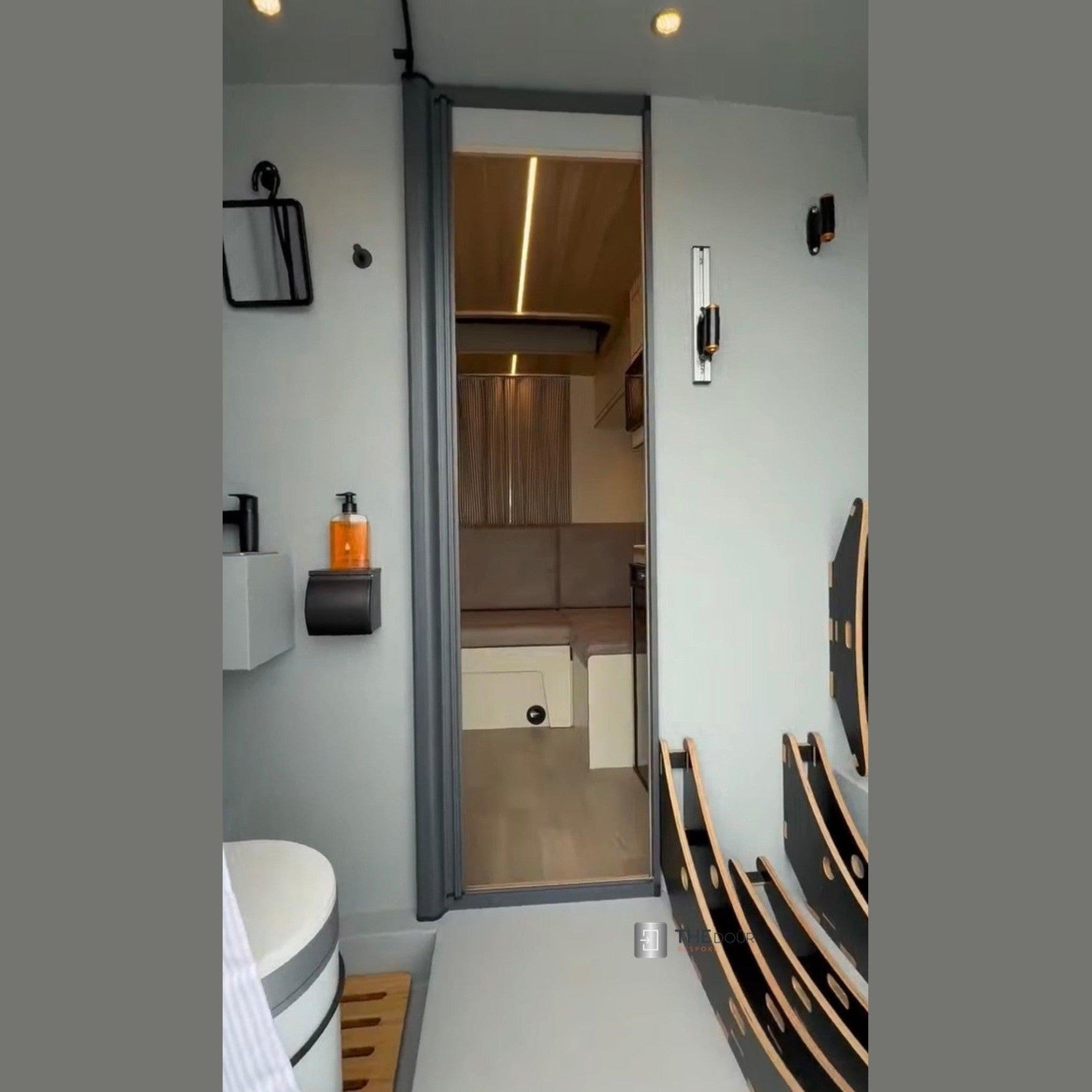 ROLdour Campervan / RV Shower Door PRE MADE 1800mm Tall x 1000mm Self Cut Width