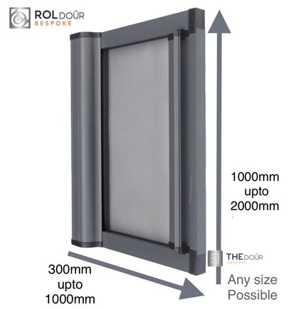 ROLdour Single Retractable door kit - Gloss Black frame-TAMdour-Dark grey,door,Drak grey,retractable dark grey door,ROLdour,shower,shower door