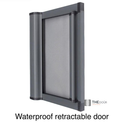 ROLdour Single Retractable door kit - Gloss Black frame-TAMdour-Dark grey,door,Drak grey,retractable dark grey door,ROLdour,shower,shower door