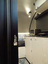 ROLdour Gloss Black Intrekbare waterdichte camper, RV Douchedeur kit Tambour Alternative