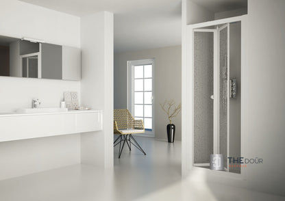 SAFEdour (ZERO Glass) Bi-Folding Safe Shower Door for Homes, Public Spaces, Campervans & Motorhomes