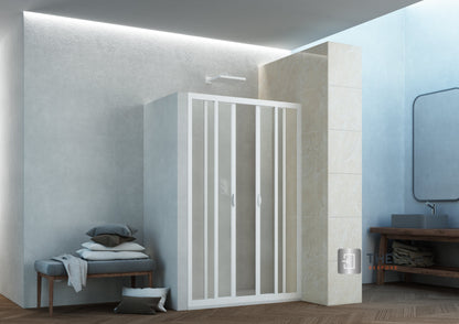 SAFEdour (ZERO Glass) Double Sliding Shower Door for Homes, Public Spaces, Campervans & Motorhomes