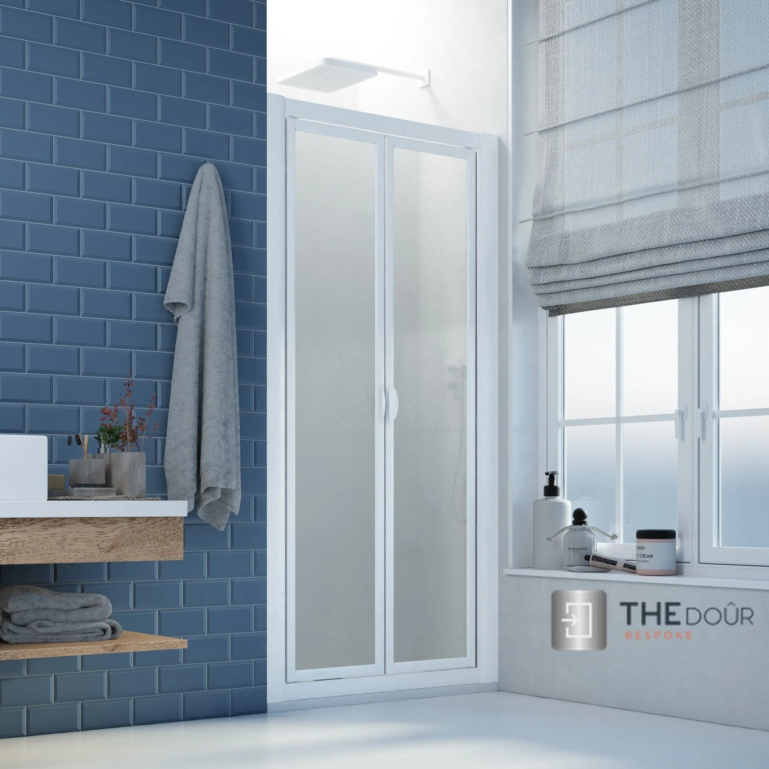 SAFEdour (ZERO Glass) Saloon Opening Safe Shower Door for Homes, Public Spaces, Campervans & Motorhomes THEdoûr Bespoke