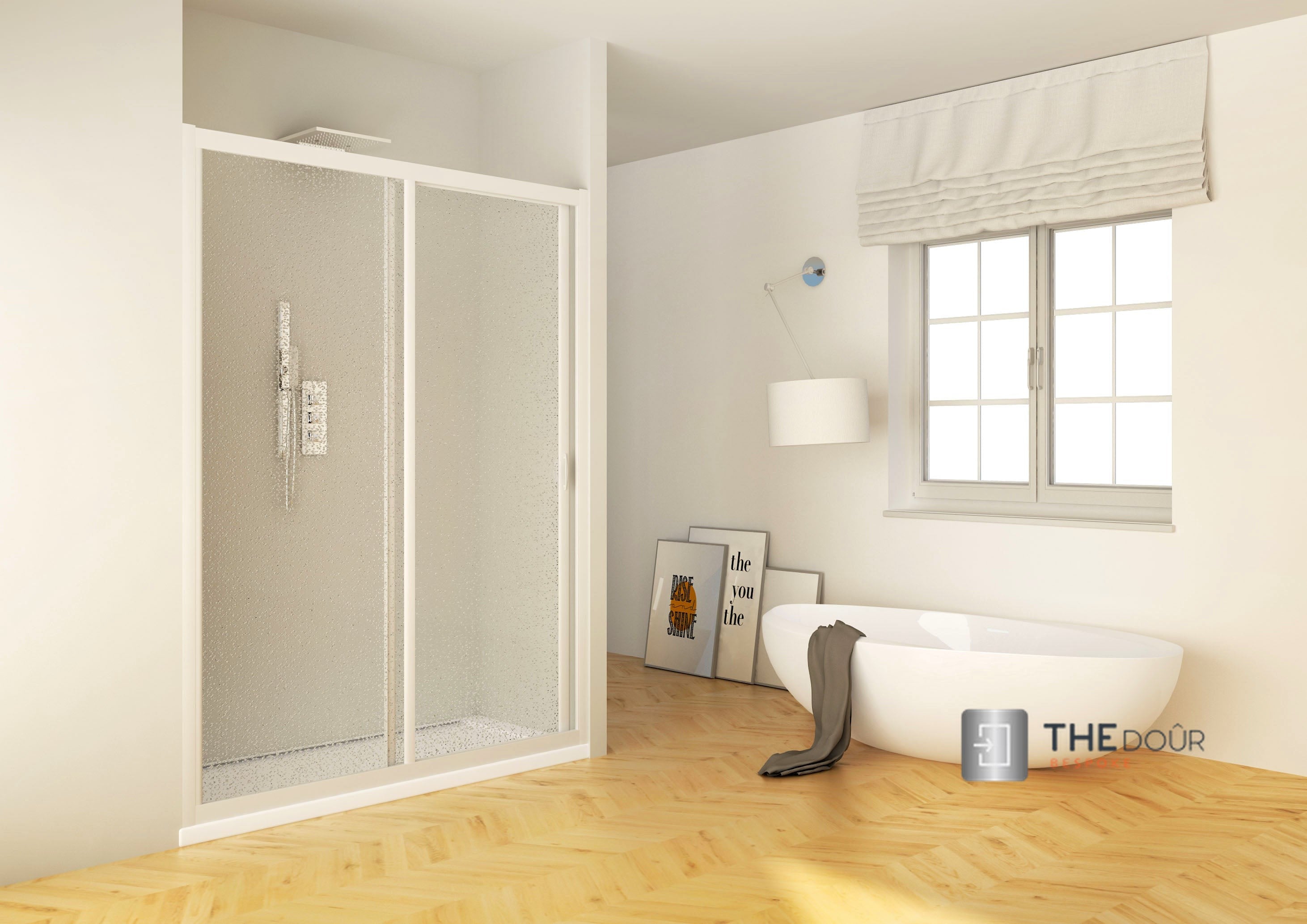 SAFEdour (ZERO Glass) Single Sliding Shower Door for Homes, Public Spaces, Campervans & Motorhomes