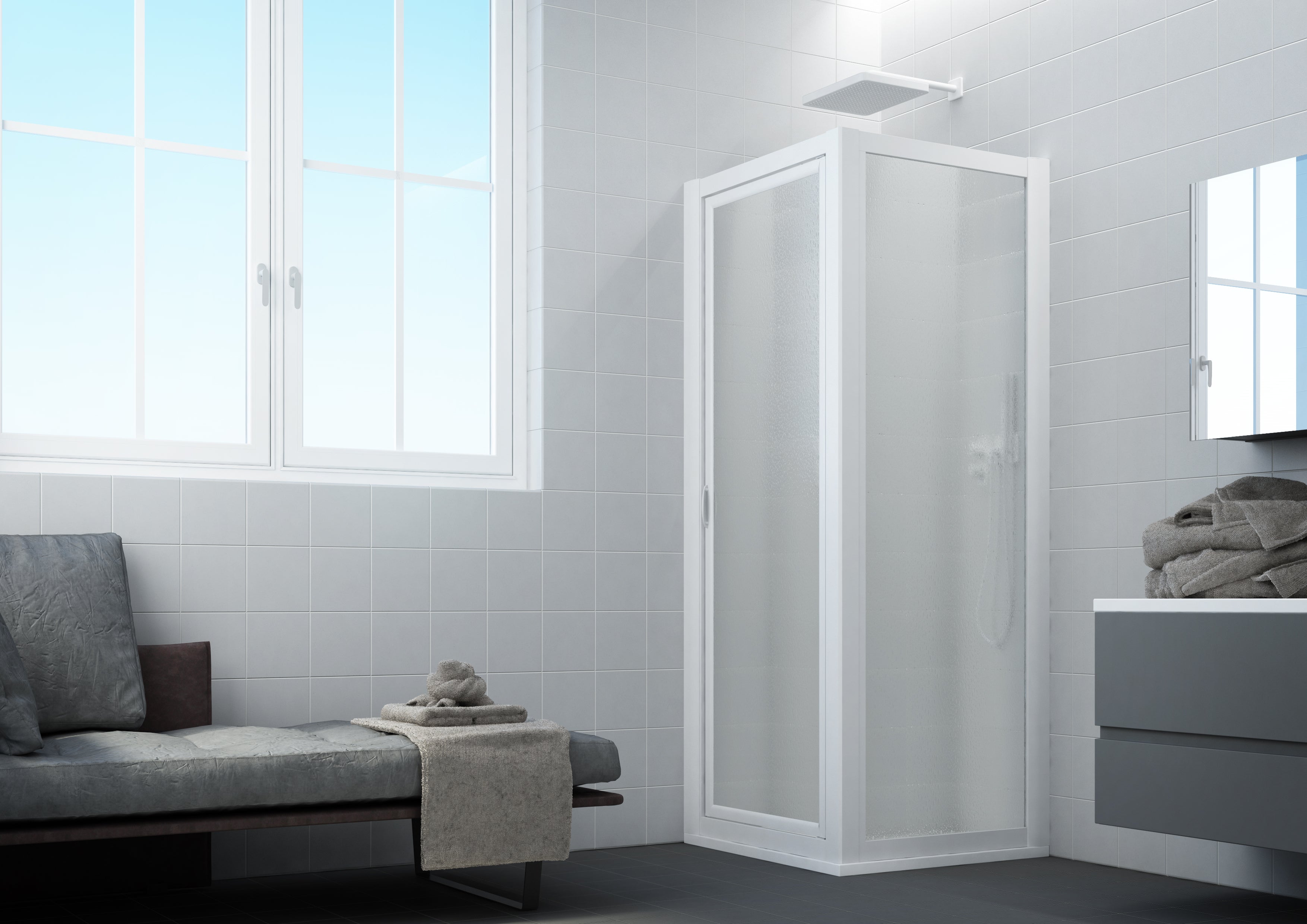SAFEdour (ZERO Glass) Fixed Panels – Glass-Free Safety for Custom, Corner & Combo Showers