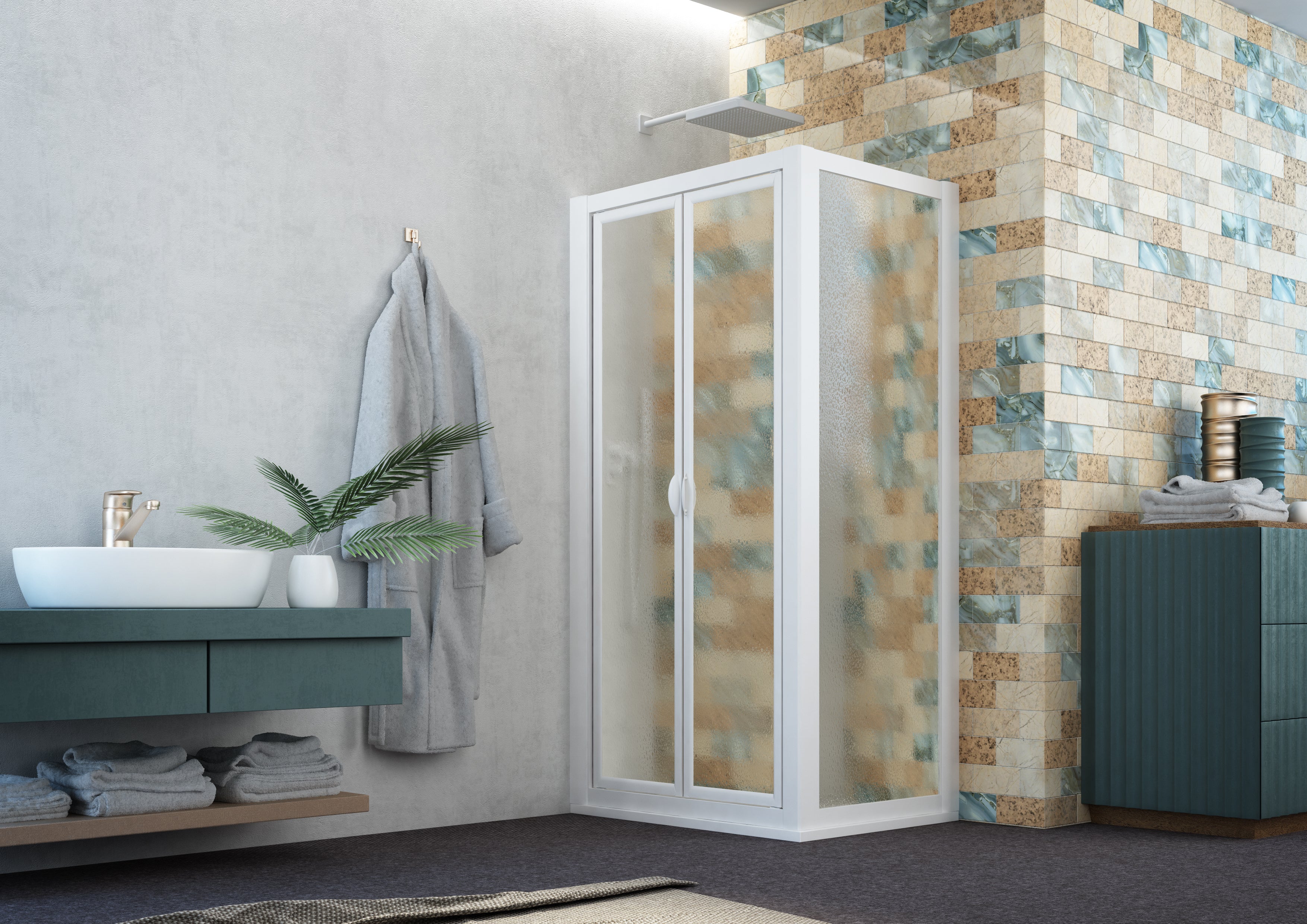 SAFEdour (ZERO Glass) Saloon Opening Safe Shower Door for Homes, Public Spaces, Campervans & Motorhomes