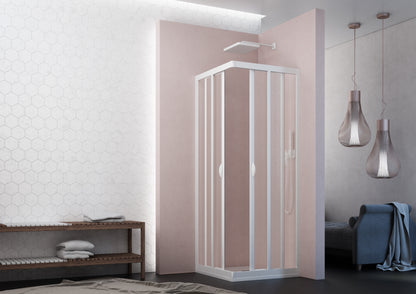 SAFEdour (ZERO Glass) Safe Double Sliding Corner Shower Enclosure for Homes, Public Spaces, Campervans & Motorhomes