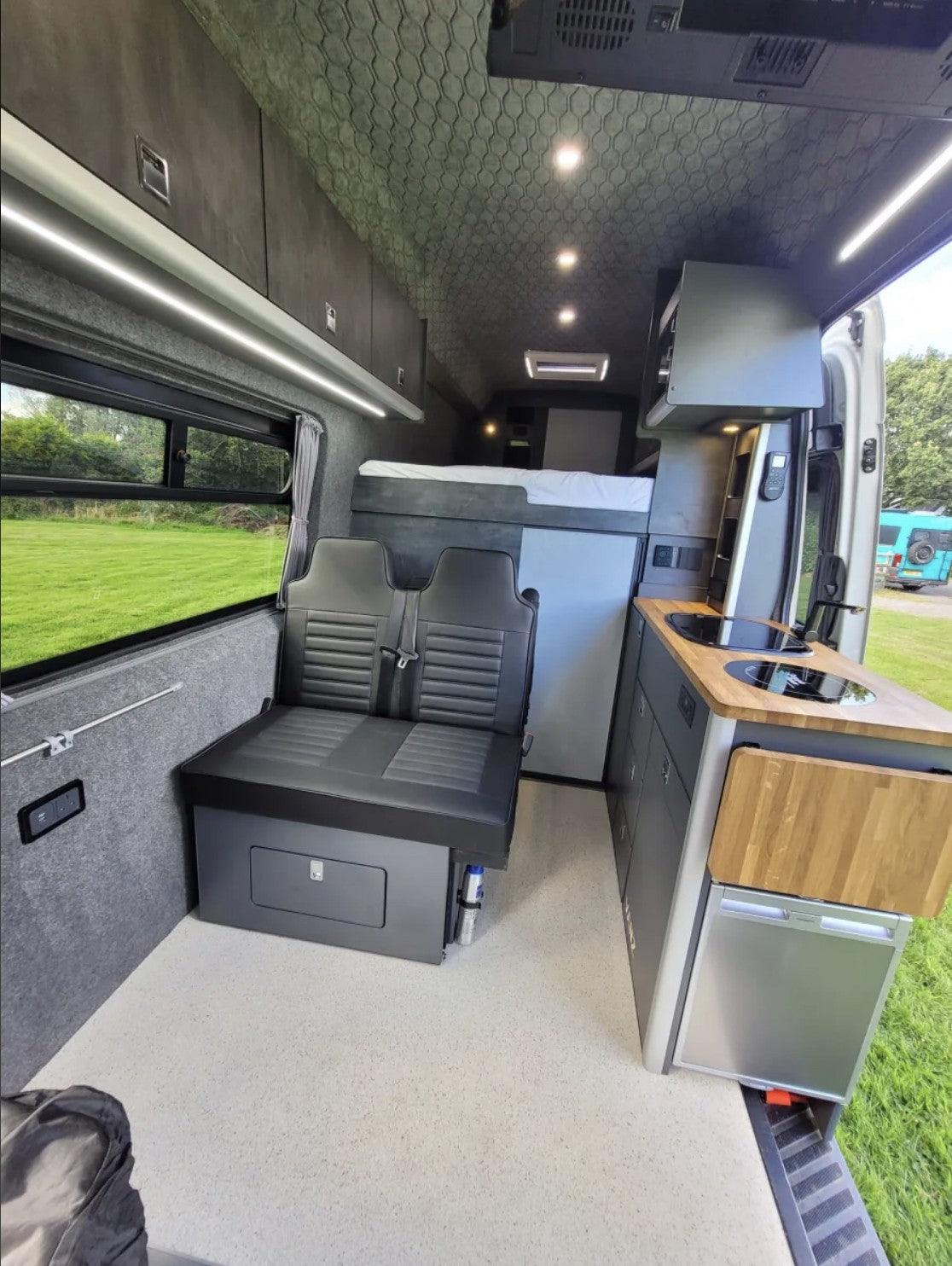 ROLdour Gloss Black Intrekbare waterdichte camper, RV Douchedeur kit Tambour Alternative