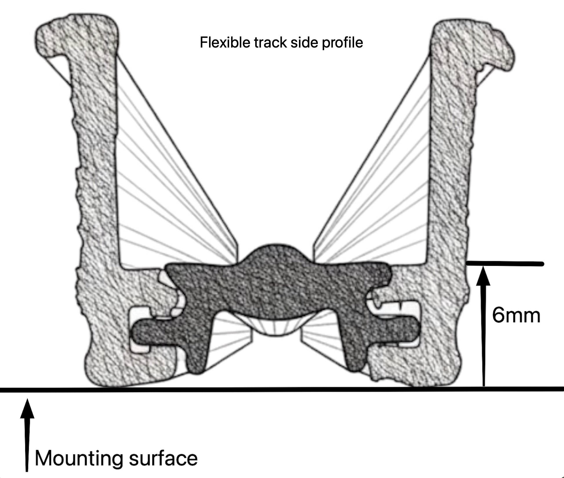 TAMdoûr Tambour Door Kit Cut 1850mm x 700mm with Flex Track for Straight Slide with 90 degree turn or Curved Close Finish