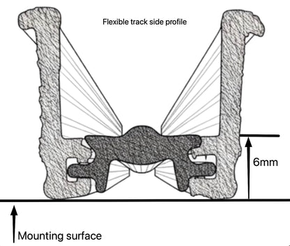 TAMdoûr Tambour Door Kit Cut 1850mm x 700mm with Flex Track for Straight Slide with 90 degree turn or Curved Close Finish