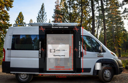 VANdour Mosquito Net Screen - Fits Medium to Large Campervans With Added Privacy Layer