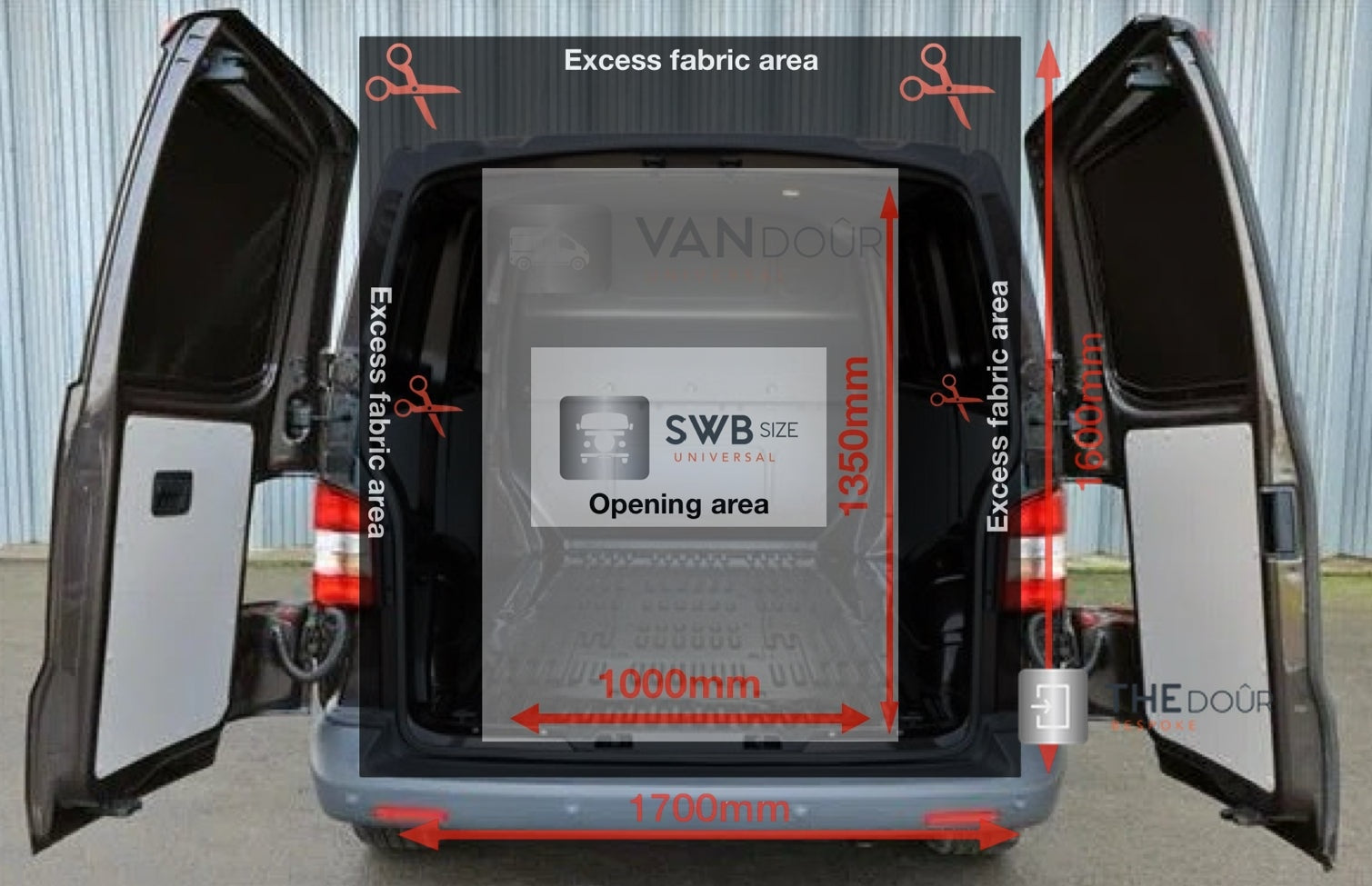 VANdour Mosquito Net Screen - Fits Small Campervans With Added Privacy Layer