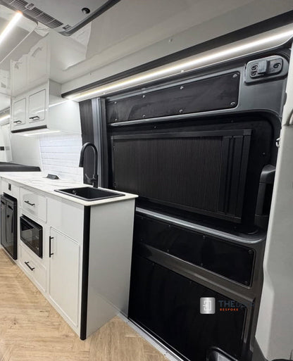 ROLdour Gloss Black Intrekbare waterdichte camper, RV Douchedeur kit Tambour Alternative