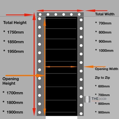 ZIPdoûr Shower Door 4x4 Camper Van / RV - Double Insulated Zip Close in Various Sizes