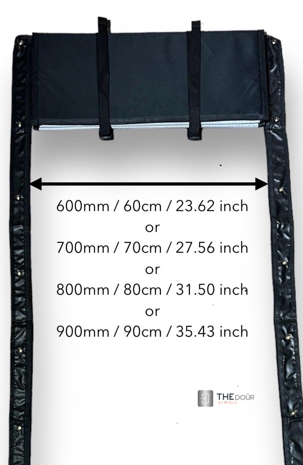 ZIPdoûr Shower Door 4x4 Camper Van / RV - Double Insulated Zip Close in Various Sizes