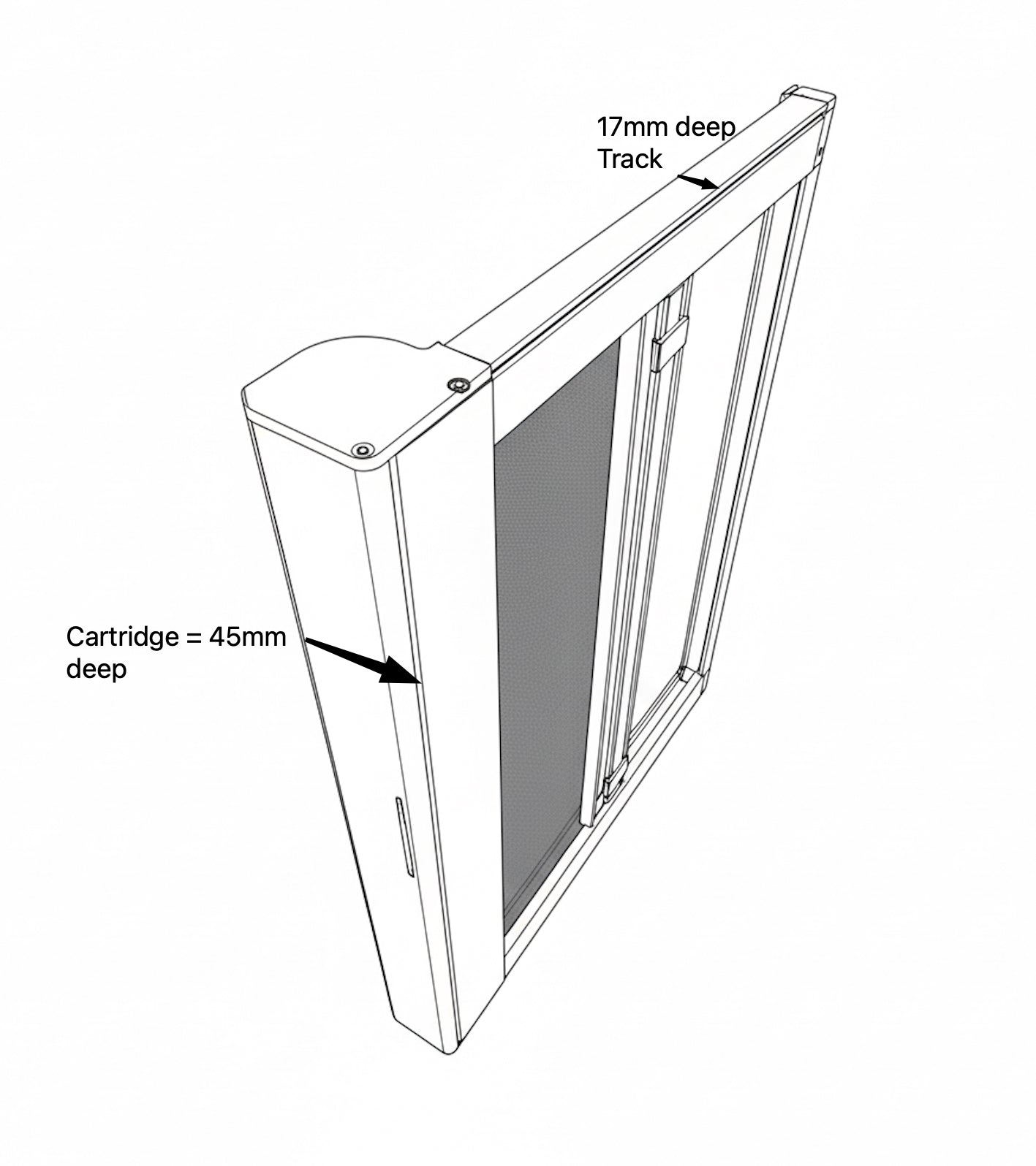 ROLdour Slimline Horizontal 400mm up to 1500mm Tall x 400mm up to 1000mm Wide, Retractable Roller Blackout or Mosquito Net Blinds Custom Made to Measure