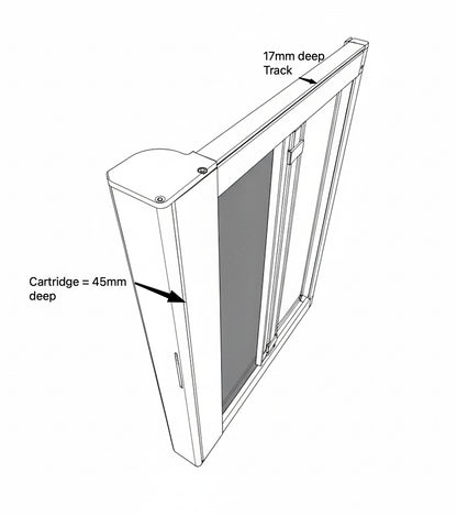 ROLdour Slimline Horizontal 400mm up to 1500mm Tall x 400mm up to 1000mm Wide, Retractable Roller Blackout or Mosquito Net Blinds Custom Made to Measure
