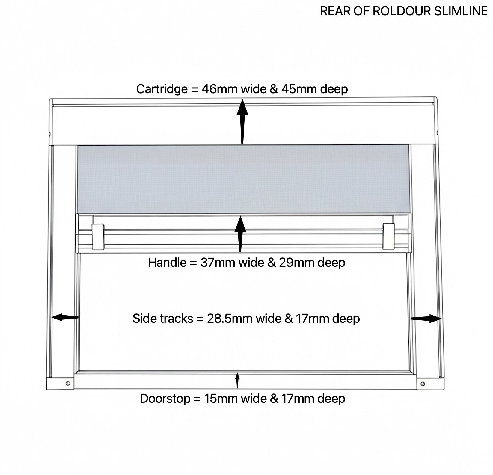 ROLdour Slimline Vertical 400mm up to 1500mm Wide x 400mm up to 1000mm tall, Retractable Roller Blackout or Mosquito Net Blinds Custom Made to Measure