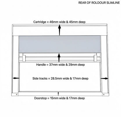 ROLdour Slimline Vertical 400mm up to 1500mm Wide x 400mm up to 1000mm tall, Retractable Roller Blackout or Mosquito Net Blinds Custom Made to Measure