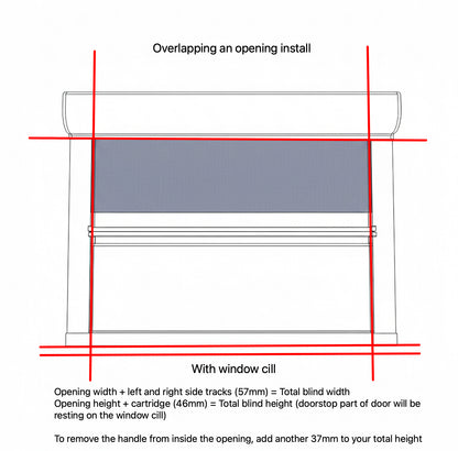 ROLdour Slimline Vertical 400mm up to 1500mm Wide x 400mm up to 1000mm tall, Retractable Roller Blackout or Mosquito Net Blinds Custom Made to Measure