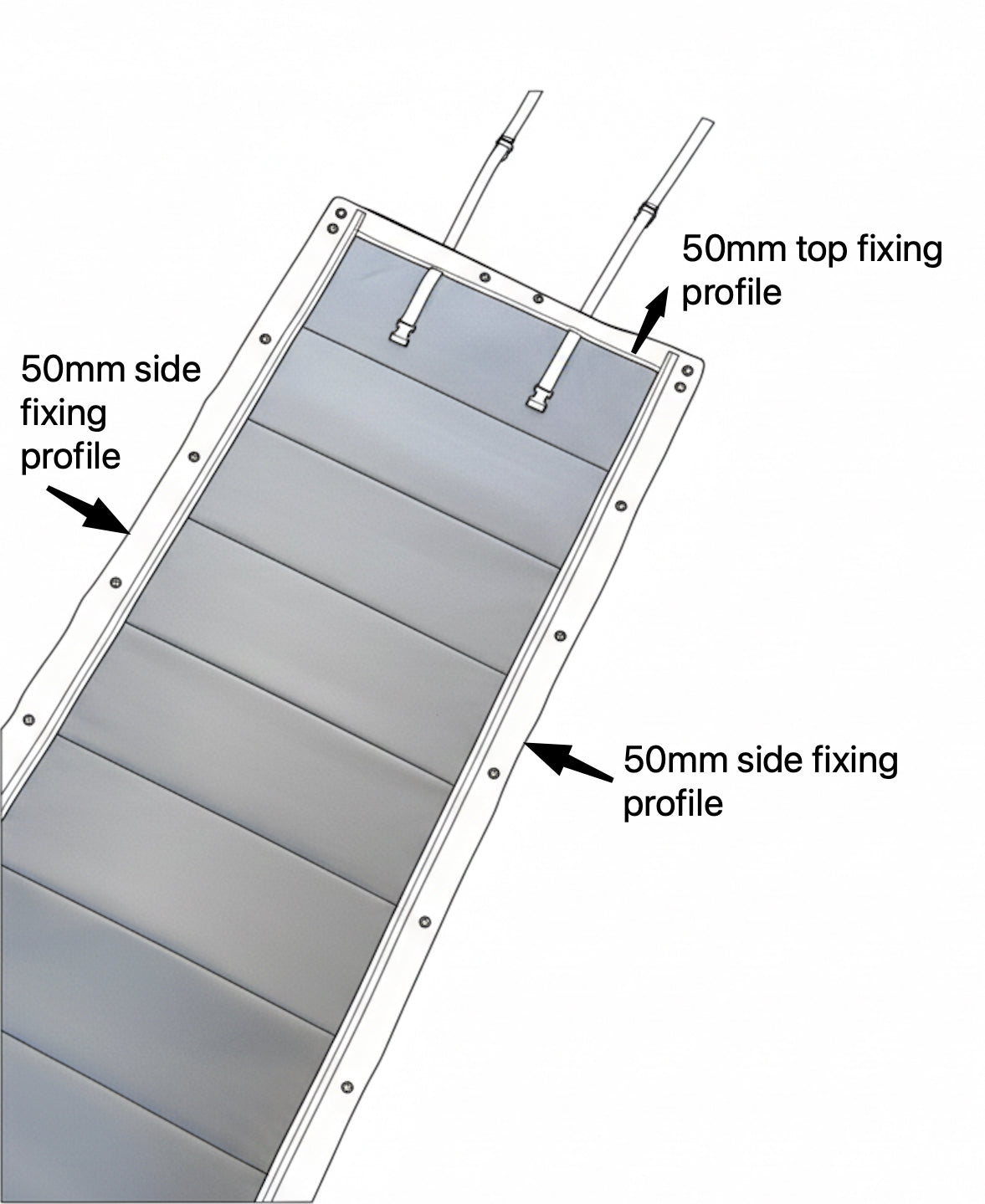 ZIPdoûr Shower Door 4x4 Camper Van / RV - Double Insulated Zip Close in Various Sizes