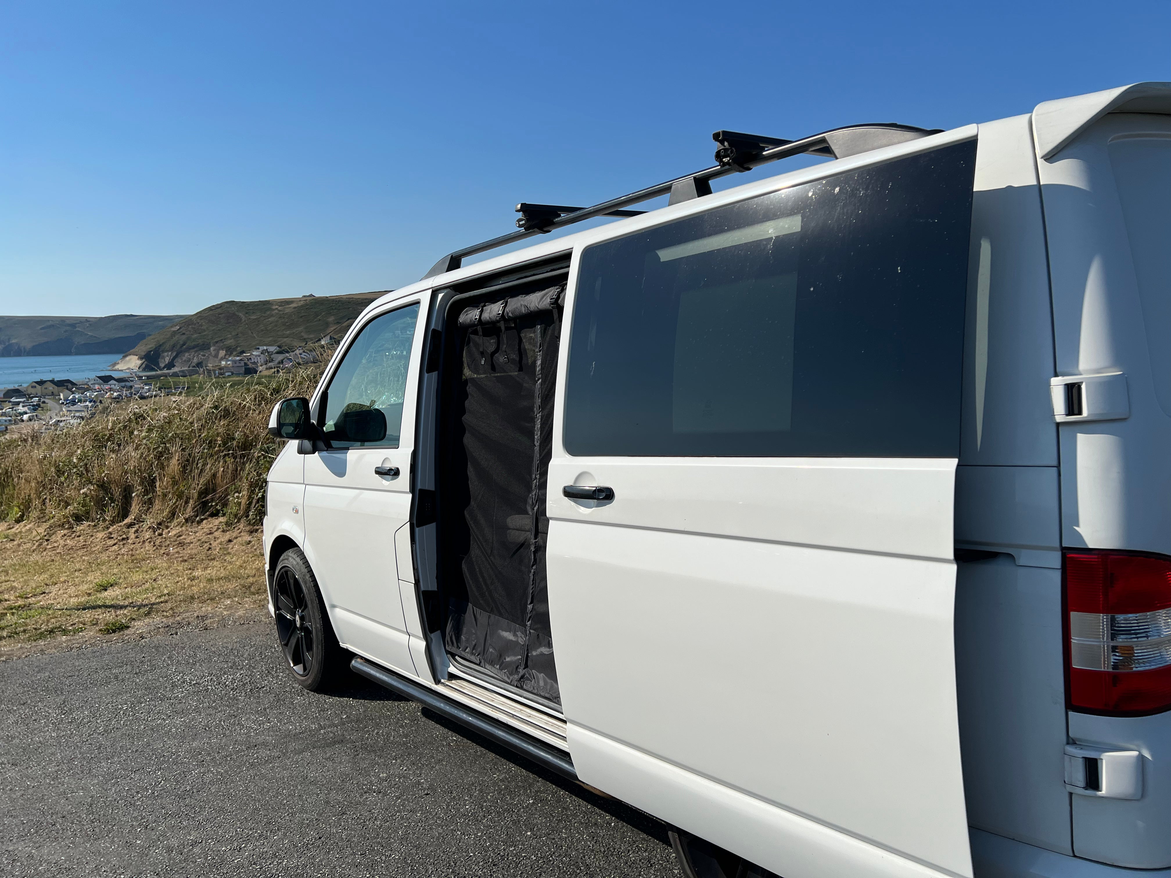 A GRADE / RETURN AS NEW) SWB VANdoûr Universal Campervan 4 in 1 Mosquito + Fly Net + Waterproof / Privacy Layer, to fit either side or rear.