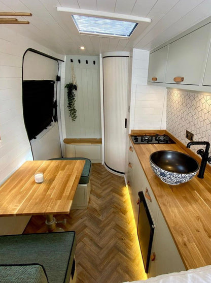 TAMdoûr Tambour Door Kit Cut 1850mm x 700mm with Flex Track for Straight Slide with 90 degree turn or Curved Close Finish