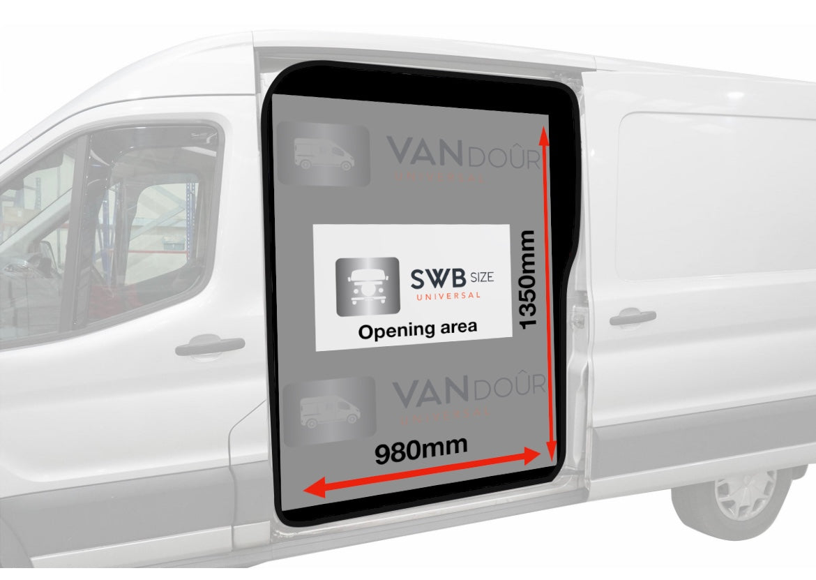 A GRADE / RETURN AS NEW) SWB VANdoûr Universal Campervan 4 in 1 Mosquito + Fly Net + Waterproof / Privacy Layer, to fit either side or rear.