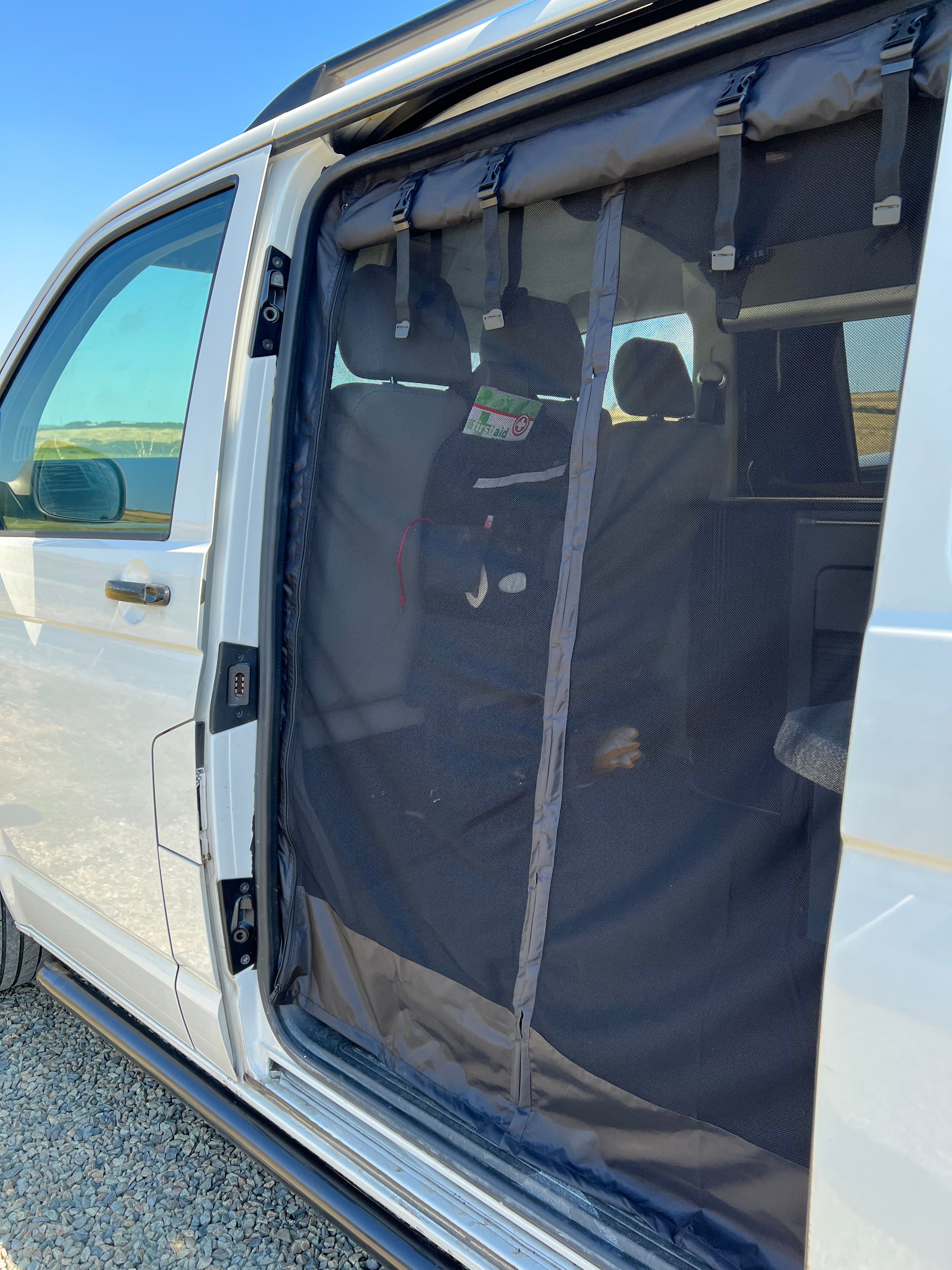 A GRADE / RETURN AS NEW) SWB VANdoûr Universal Campervan 4 in 1 Mosquito + Fly Net + Waterproof / Privacy Layer, to fit either side or rear.
