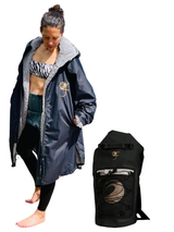 GF Large Dry Beach Changing Robe, Sherpa Fleece Lining - Waterproof, Windproof Oversized Coat - Swimming - Water-sports